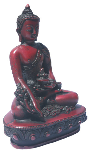 Medicine Buddha wood color 6" tall RB-859R